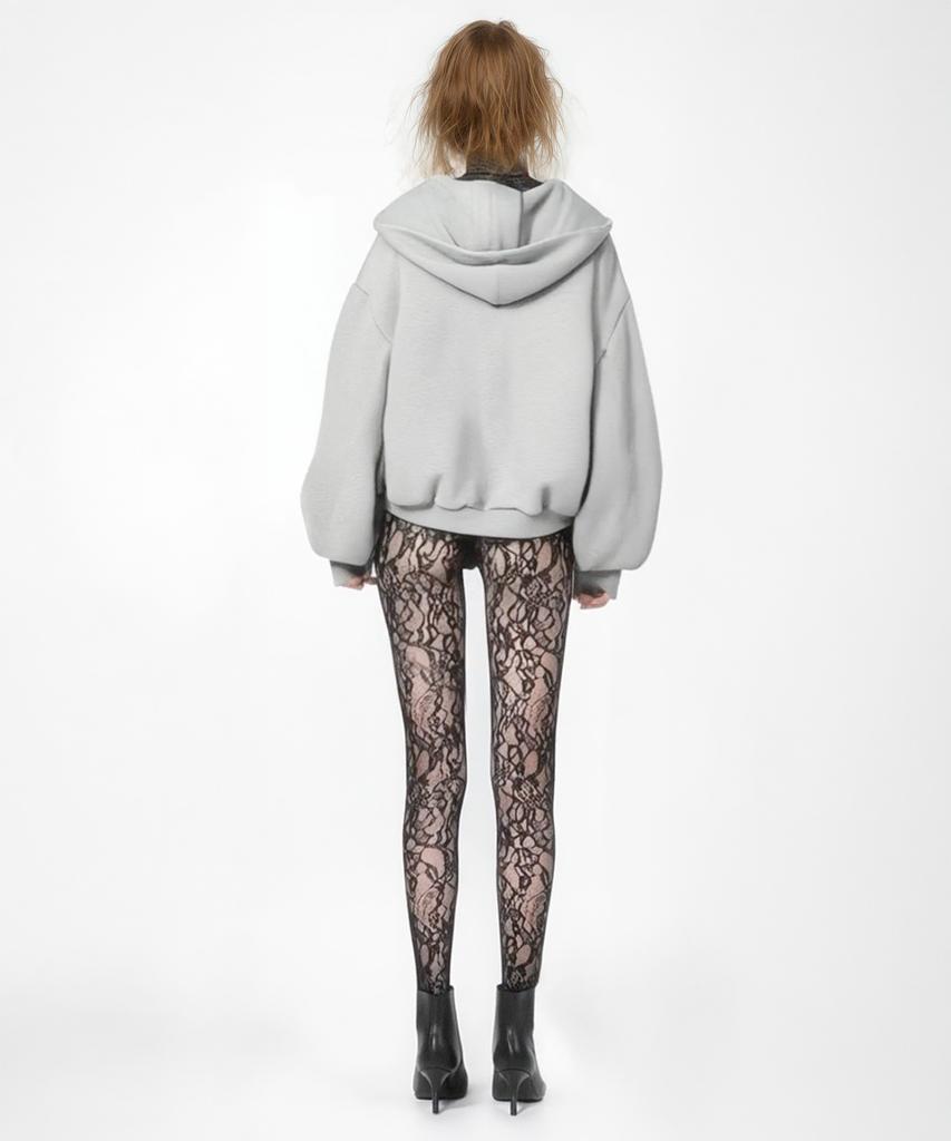 V-Shaped Pocket Hoodie - Melange