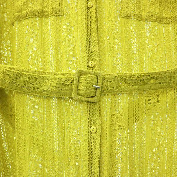 Mila Owen Race Long Sleeve Knit Long Dress Green Women Used