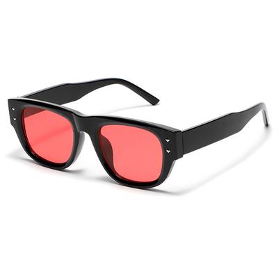 Glasses Large Frame Versatile Square Sunglasses Men'S, Triangular Metal Rivets Recommended Sunglasses Women