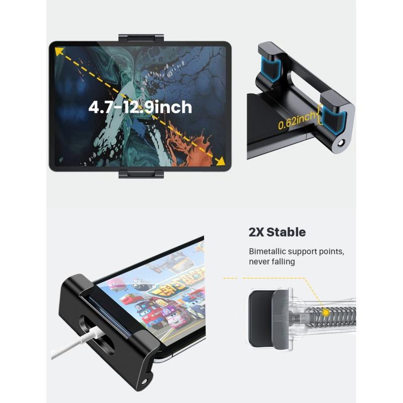 Car Headrest Mounting Holder For 4.7-13 Inch Tablet & Phone Back Seat Headrest Mount Ipad Pro 12.9'' Accessories