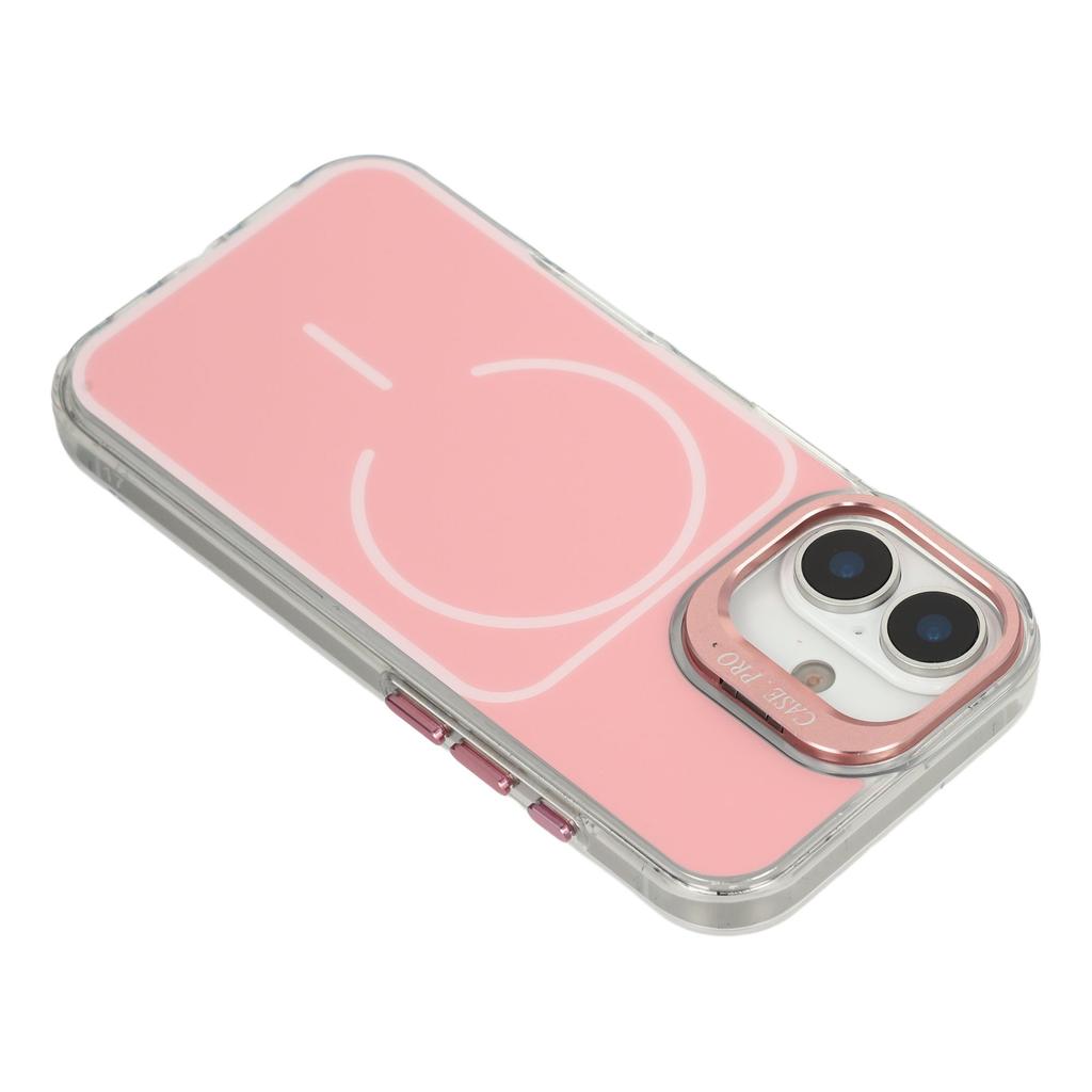For iPhone 17 Case Compatible with MagSafe Lens Kickstand TPU Acrylic Phone Cover with Matching Hand Strap