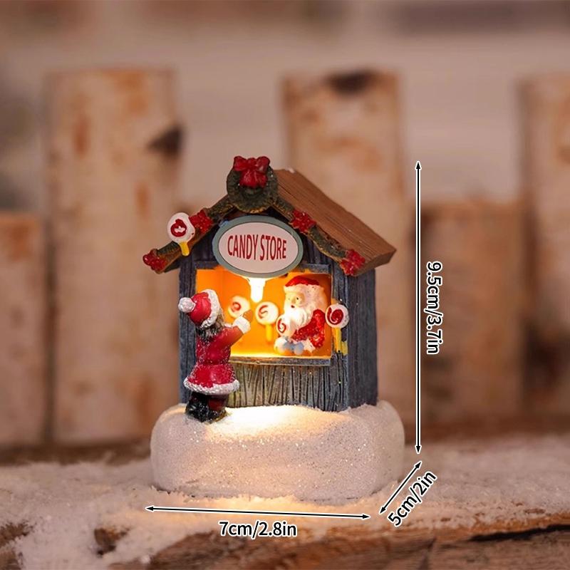 Christmas Home Decoration Xmas Desk Accessories House Micro Landscape Santa Claus Figure Christmas Gift for Women Girls