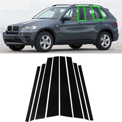 Kit Adesivi Copri Montanti Porte Nero Lucido per Bmw X5 E70 2007-2013