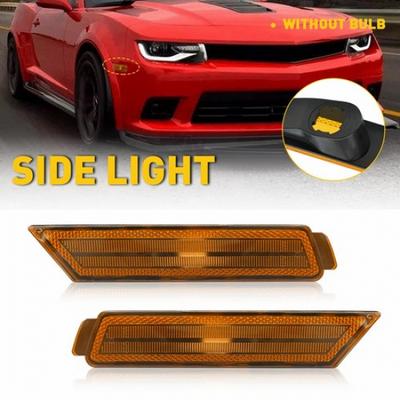 Amber Lens Front Side Marker Signal Light Reflectors For 10-15 Chevy Camaro EXV