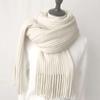 Winter long scarf women's simple fringed shawl with imitation cashmere windproof warm solid color scarf