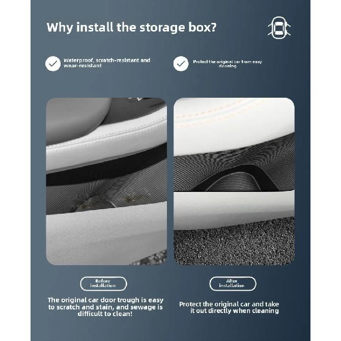 For BYD Seal U Song Plus Dm-i Ev 2025 Car Door Handle Storage Box Container Holder Tray Front Rear 4pcs Set Car Accessories