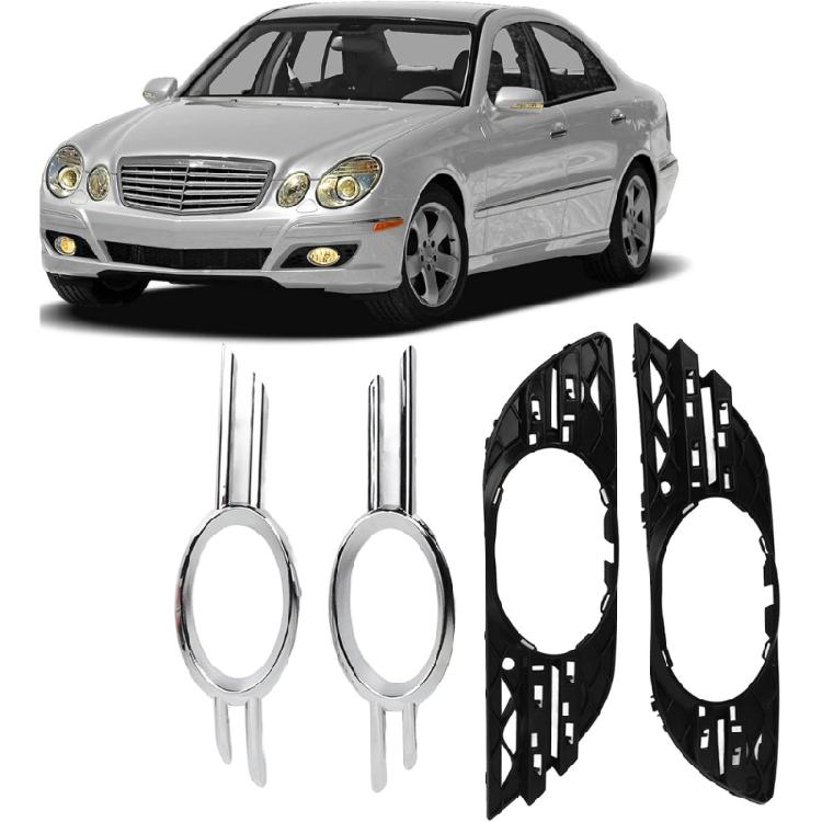 Seamless Fit Fog Lamp Grille Assembly Left Right for E320 E350 E550 E63AMG 2118850822 2118850922 2118851174 2118851274
