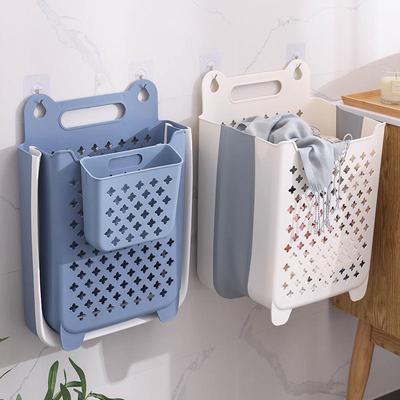 Wall-Mounted Foldable Laundry Basket for Bathroom Storage