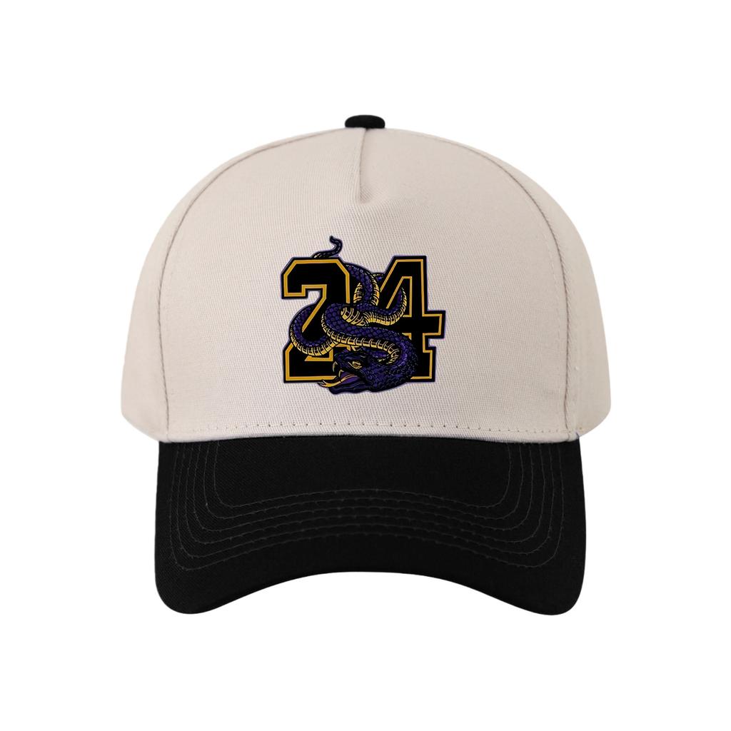 Color Matching Hardtop Five-piece Baseball Cap Women's Team Number Black Mamba Breathable Cap Outdoor Sun Hat