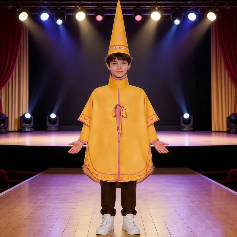 Multifunctional Role Play Outfit Includes Jacket Pants Cape Hat Roleplaying Clothes For Cosplay Event And Themed Parties