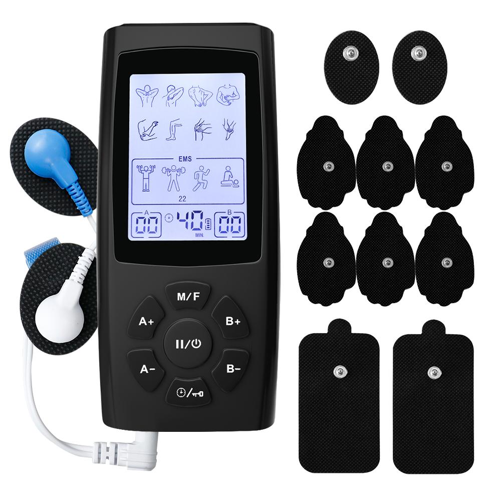 28 Modes TENS EMS Unit Muscle Stimulator for Pulse Pain Relief Rechargeable Portable Dual Channel 40 Intensity Body Massager
