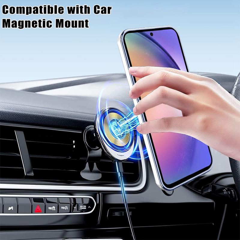 Magsafe Magnetic Ring Wireless Charge Phone Cases For Samsung Galaxy A14 A24 A34 A54 Plating TPU Transparent Clear Cover