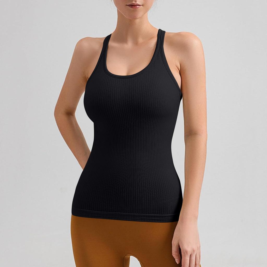 Breathable And Shock-absorbing Sports Bra With Chest Cushion And Herringbone Thread Top For External Wear