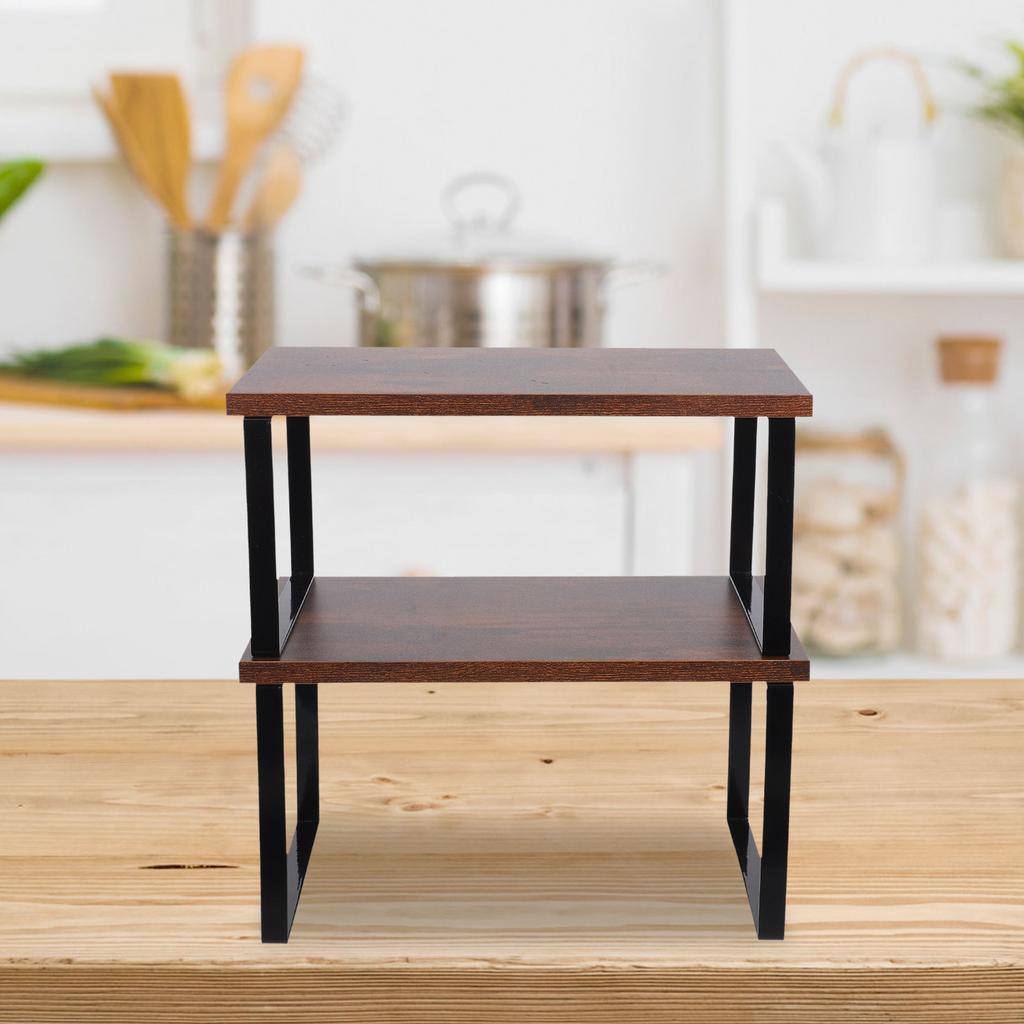 Versatile Wood Shelf for Kitchen Cabinet Desktop Countertop Spice Organizer Multifunctional Space Saving Clutter Free Design