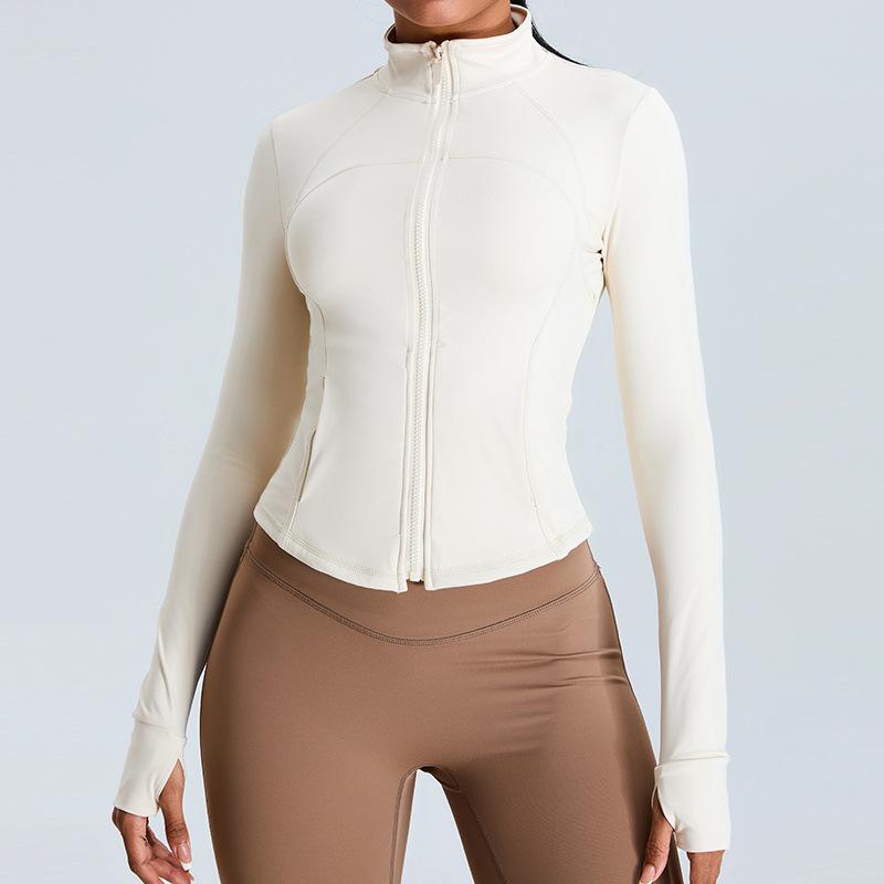 Autumn And Winter Nude Slimming Slimming Zipper Yoga Long Sleeved Fitness Jacket Top Outdoor Running Sports Jacket For Women