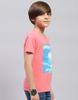 MONTE CARLO Boys Printed Pink & Black Round Neck Half Sleeve Pack of 2 T-Shirt