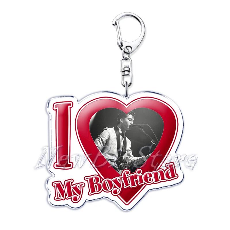 

Popular Singer I Love My Boyfriend Band Alex Turner Keychain for Women Key Chain Ring Keychains Custom Jewelry Fans Gifts