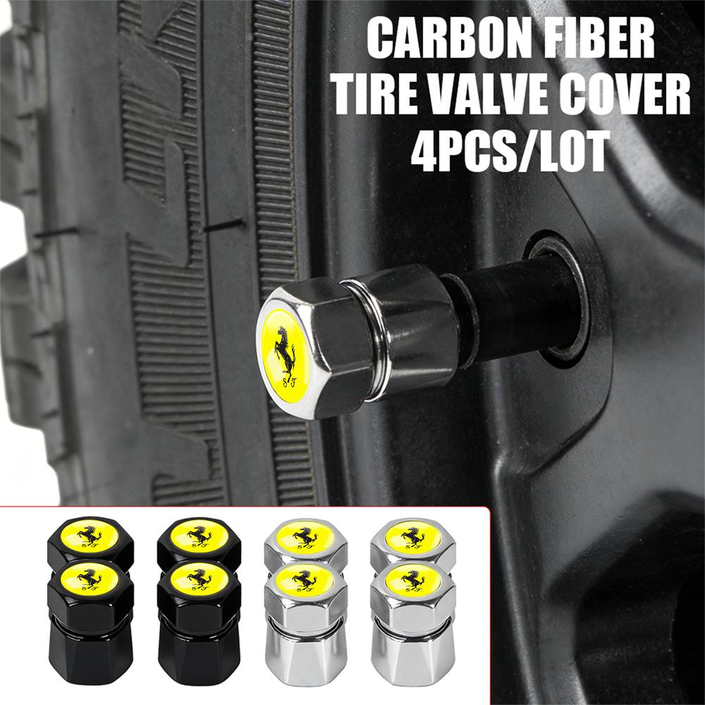 3D Styling Car Valve Caps Wheel Tires Air Tyre Stem Protective Cover For Ferrari 458 488 599 612 F12 458 458ltalia Accessories JG4