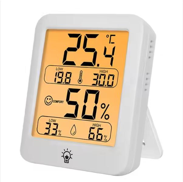 Indoor Thermometer LCD Digital Clock Thermometer Hygrometer Temperature Humidity Tester
