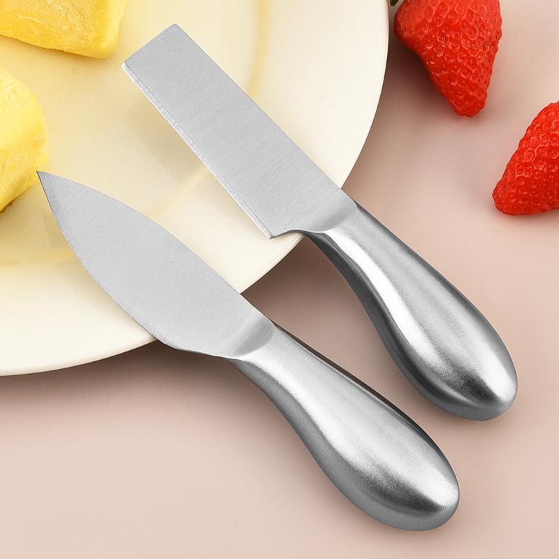 In-Stock Stainless Steel Cheese Knife Set: Hollow Handle Cheese, Butter & Pizza Knives, Fork, Spatula