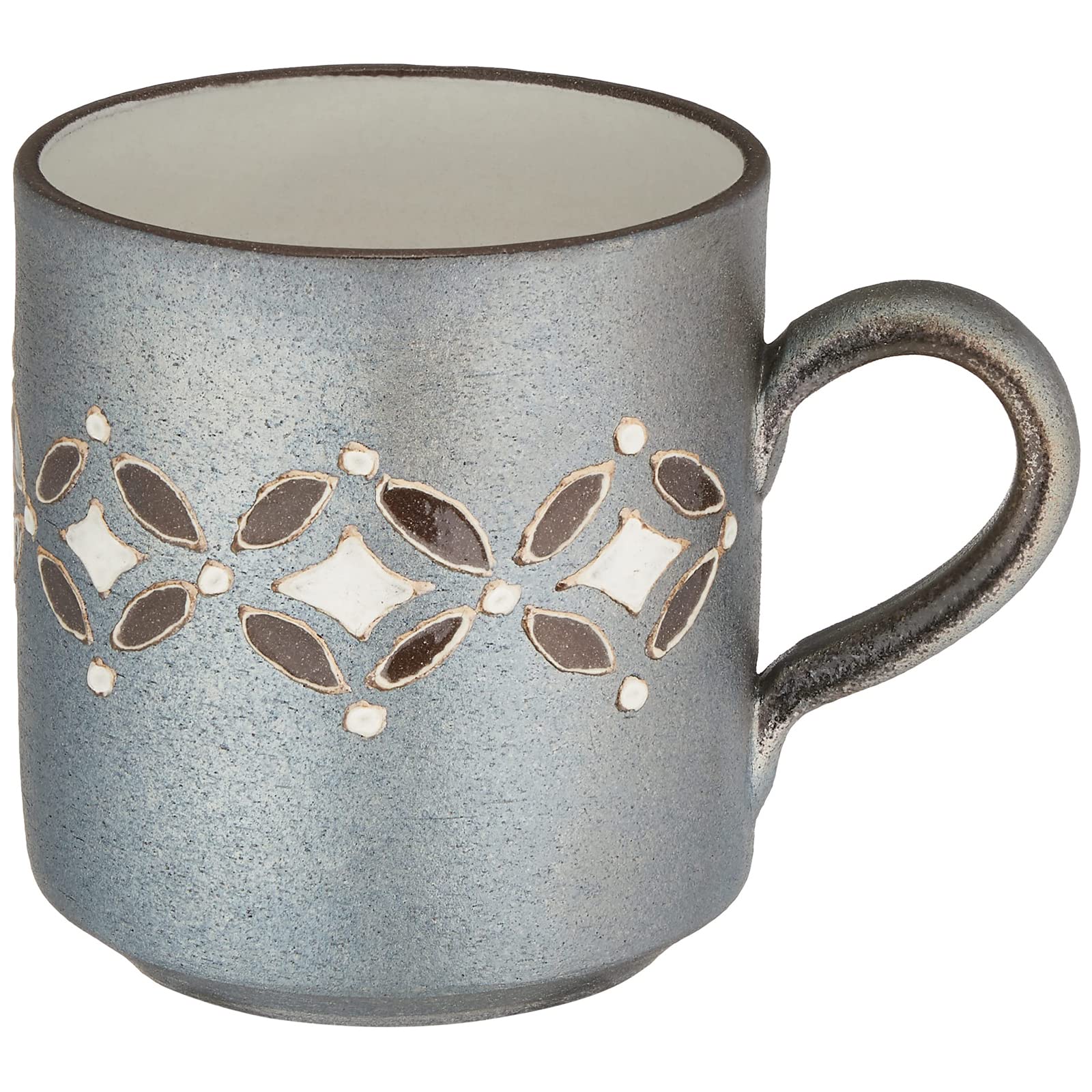 

Kyoyaki, Kiyomizu-yaki, Seiho-gama Mug, approx. 250ml, Happiness Series, Shippo, Yakishime, Made in Japan