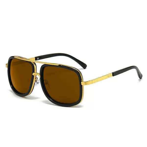European, American and Japanese trends Men's and women's sunglasses Fashion retro metal large frame Couple toad glasses Round face ink