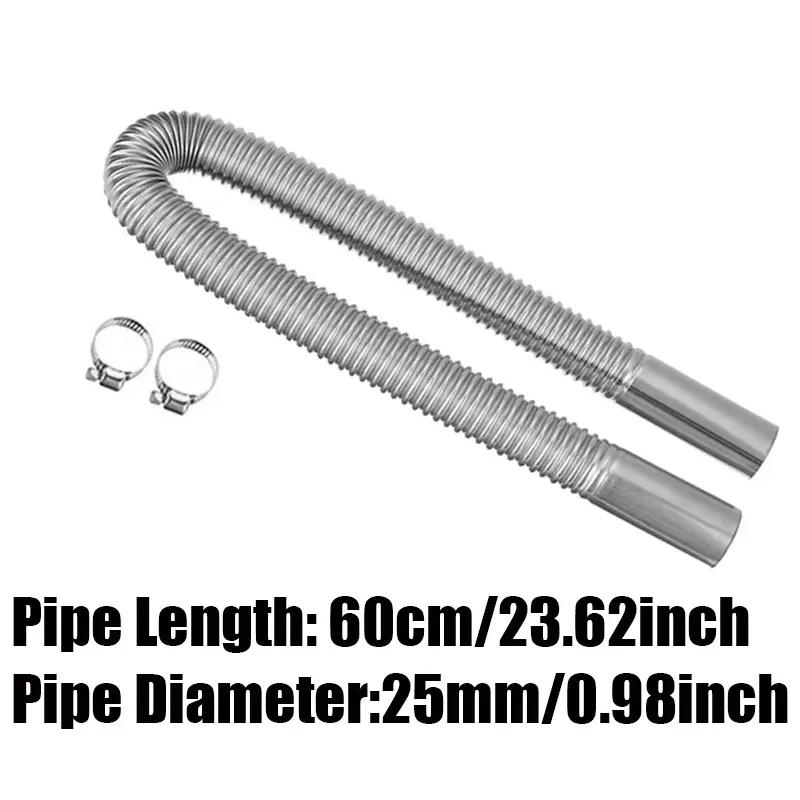 60cm Car Air Diesel Parking Heater Exhaust Pipe Tube Hose 24mm Air Filter Muffler Silencer With Clip Kit For Webasto Eberspacher