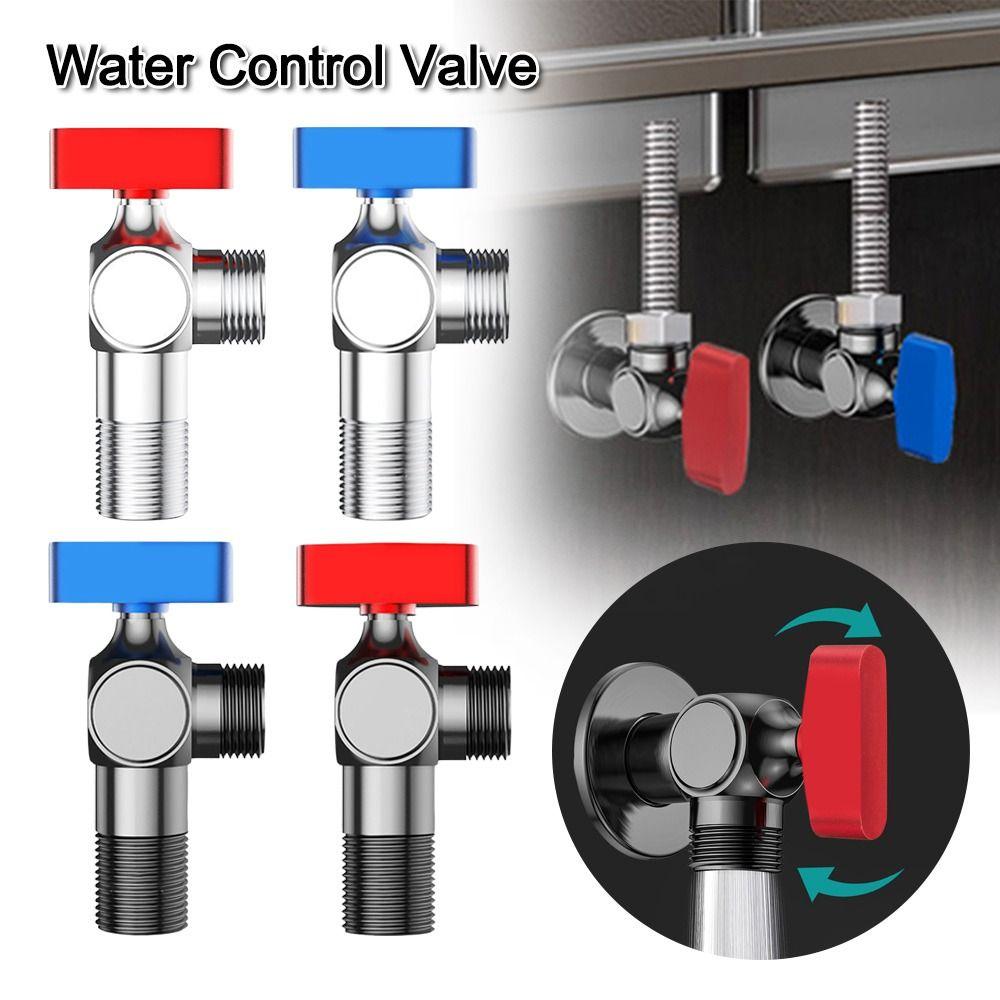 High Quality Red Blue Water Control Valve Brass Cold and Hot Distinction Corner Valve Water Stop Valve Bathroom