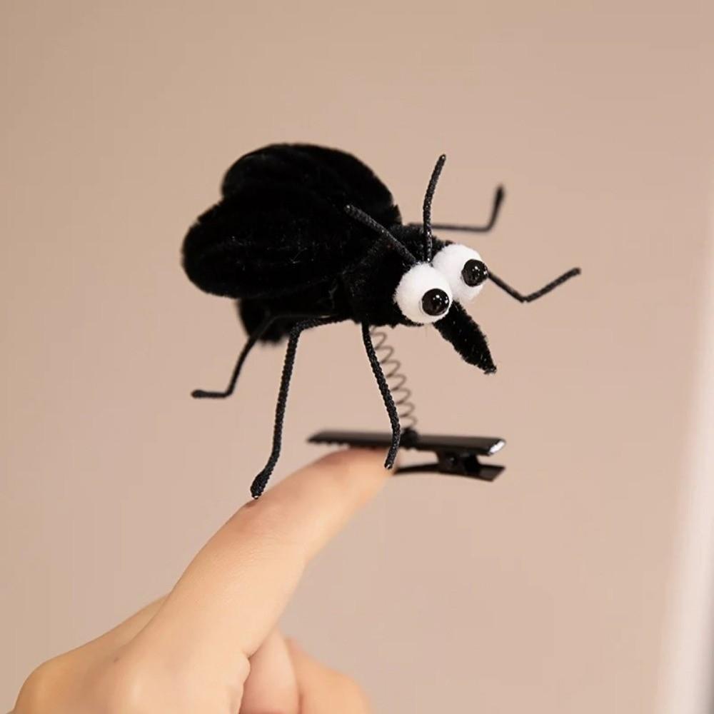 Funny Mosquito Hairpin Simulated Insect Spring Hairpin Cute Plush Toys  Photo Props