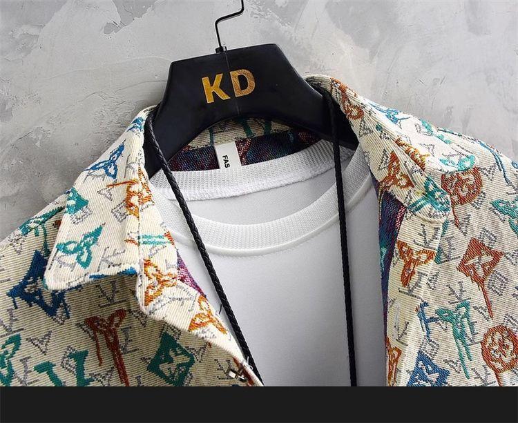 Men's Plus Size Retro Floral Long Sleeve Lightweight Jacket