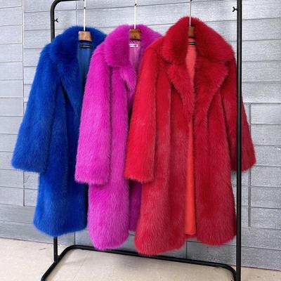 Women's Faux Fur Medium-Length Suit Collar Winter Overcoat
