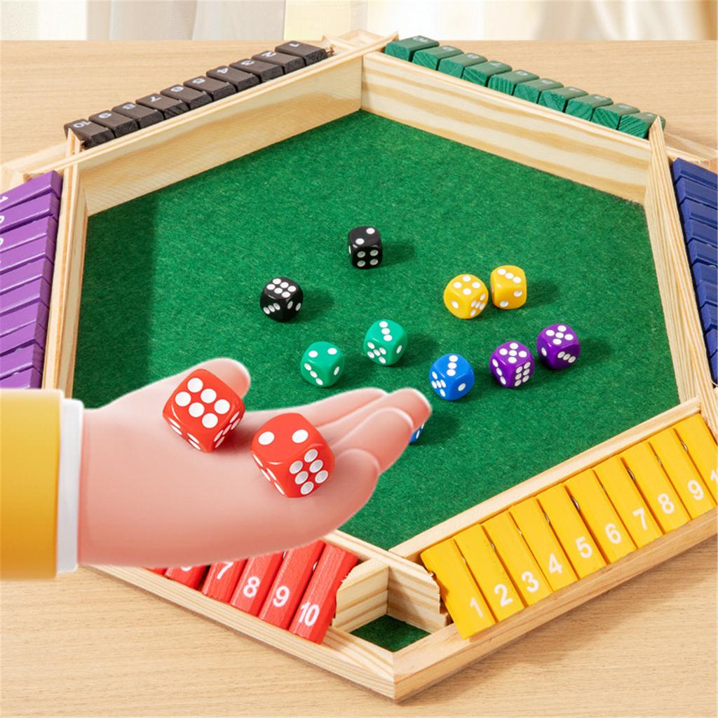 Multifunctional Math Learning Tool Six Panel Reversible Wood Board Game For Role Playing Event
