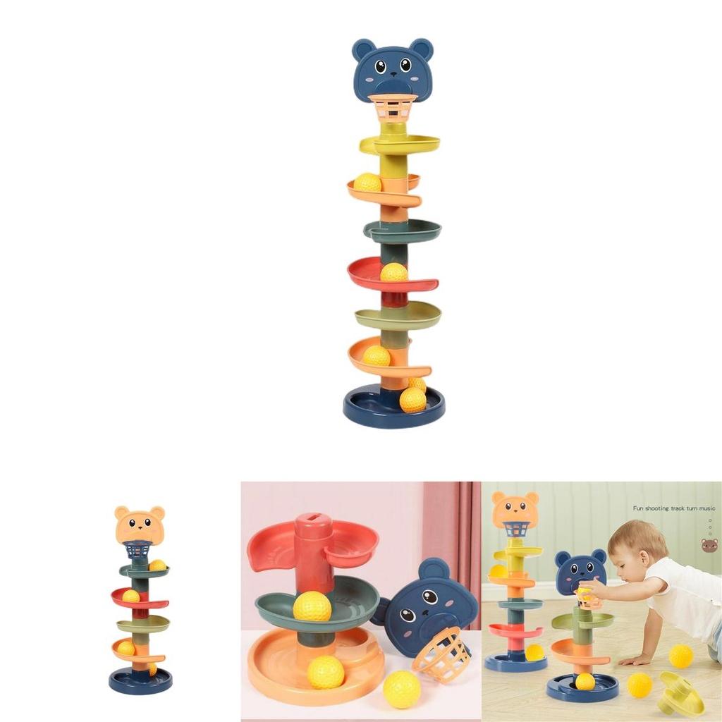 Rainbow Stacking Tower 3/5/7 Level Toy With Balls For Babies And Toddlers