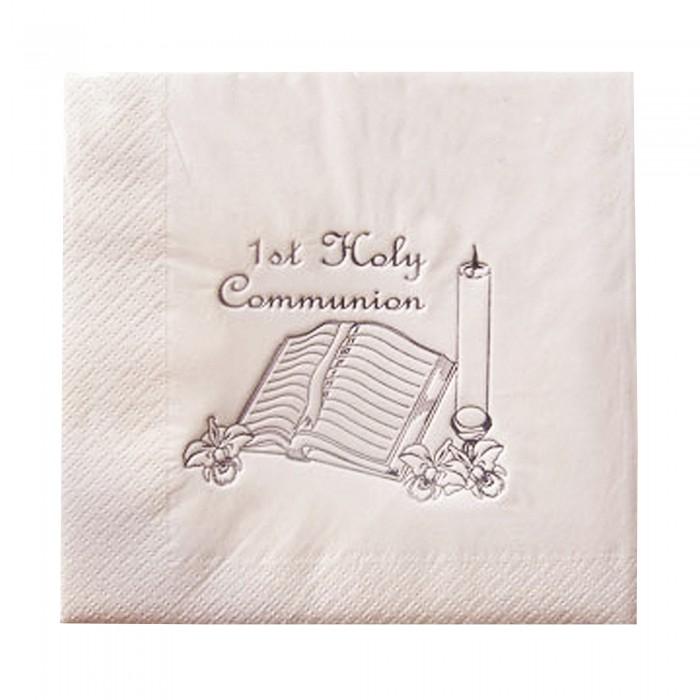 NPK First Holy Communion Design Foil Printed Napkins (Pack Of 15)