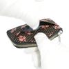 Indenya Inden Coin Purse F Coin Purse 05 Deerskin Black with Pink Lacquer Cosmos Pattern 1005-51-175