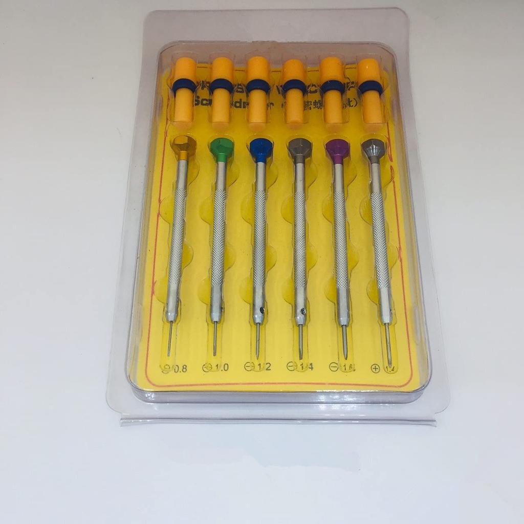6 Sizes Set Precision Steel Flat Head Screwdriver Blade for Watch Jewelry Jewelry Watchmaker Tools Watchmaker Repair Tools + -0.8~-1.6