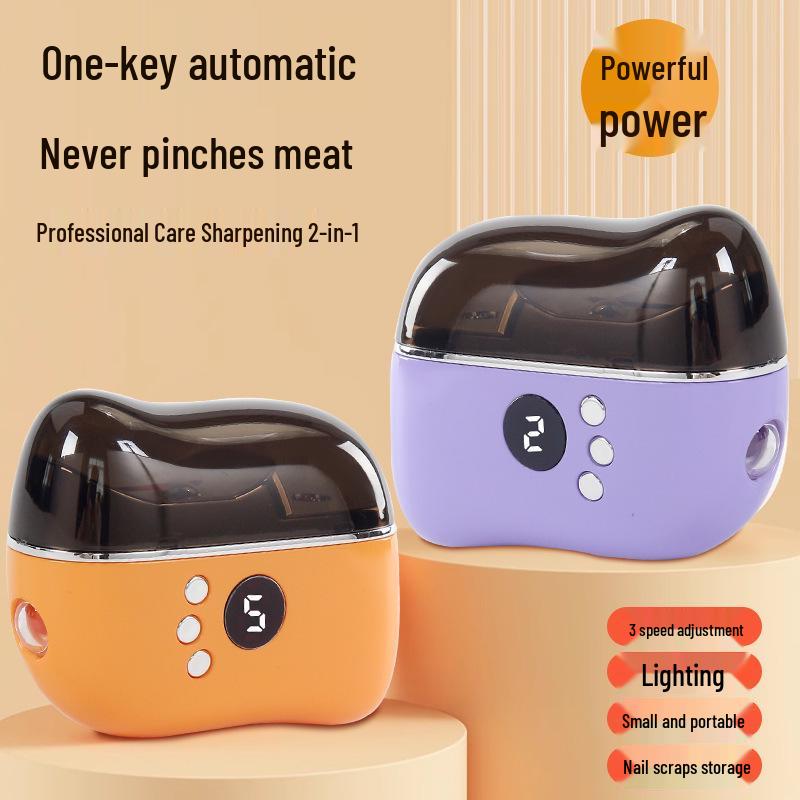 2-in-1 Baby Electric Nail Grinder & Anti-Pinch Clipper with Double-Head Smart Display & Multifunctional Scissors