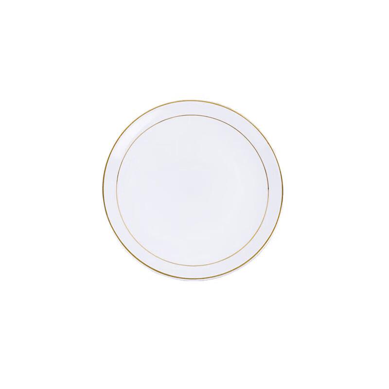 Huìhuáng 8-дюймовая европейская керамическая обеденная тарелка, с двойным золотым ободком