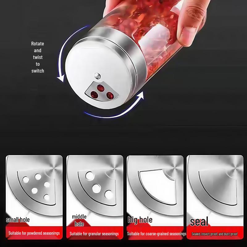 SPSR Borosilicate Glass Seasoning Shaker Set
