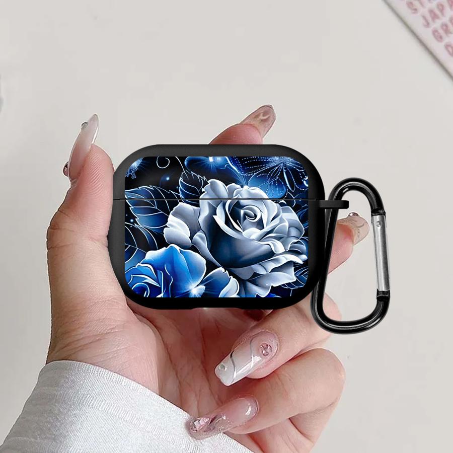 Blue Flowers Earphone Cases Cover Case For Airpods Pro3 Pro 1 3 4 2 Pro2