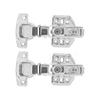 2Pcs Cabinet Hinges Stainless Steel 2.0mm Thick Thicken Base Electroplating Bright Wardrobe Hinge for Kitchen Bathroom