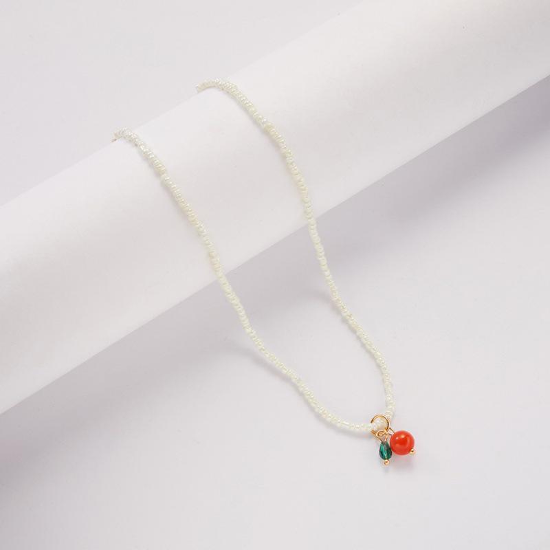 Bohemian Floral Rice Bead Necklace - Colorful Women's Beach Accessory