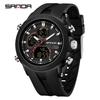 SANDA 6279 Hot Sale Digital Watch for Man Dual Display Large Dial Auto Date Luminous Waterproof Outdoor Sports Digital Men Watch