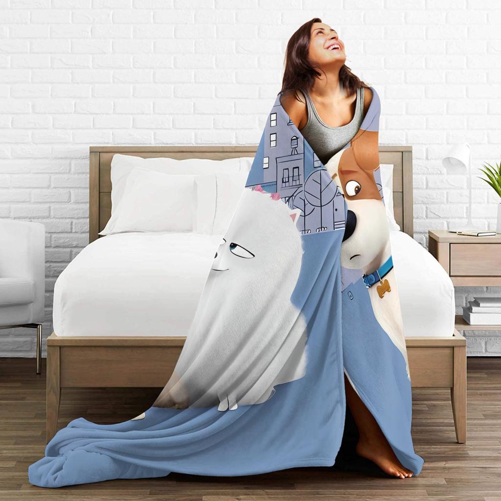 La Vita Segreta degli Animali Domestici Coperta di Flanella Primavera Morbida Calda Plaid per Bambine Bambini Divano Sedia Copriletto alla Moda Copriletto