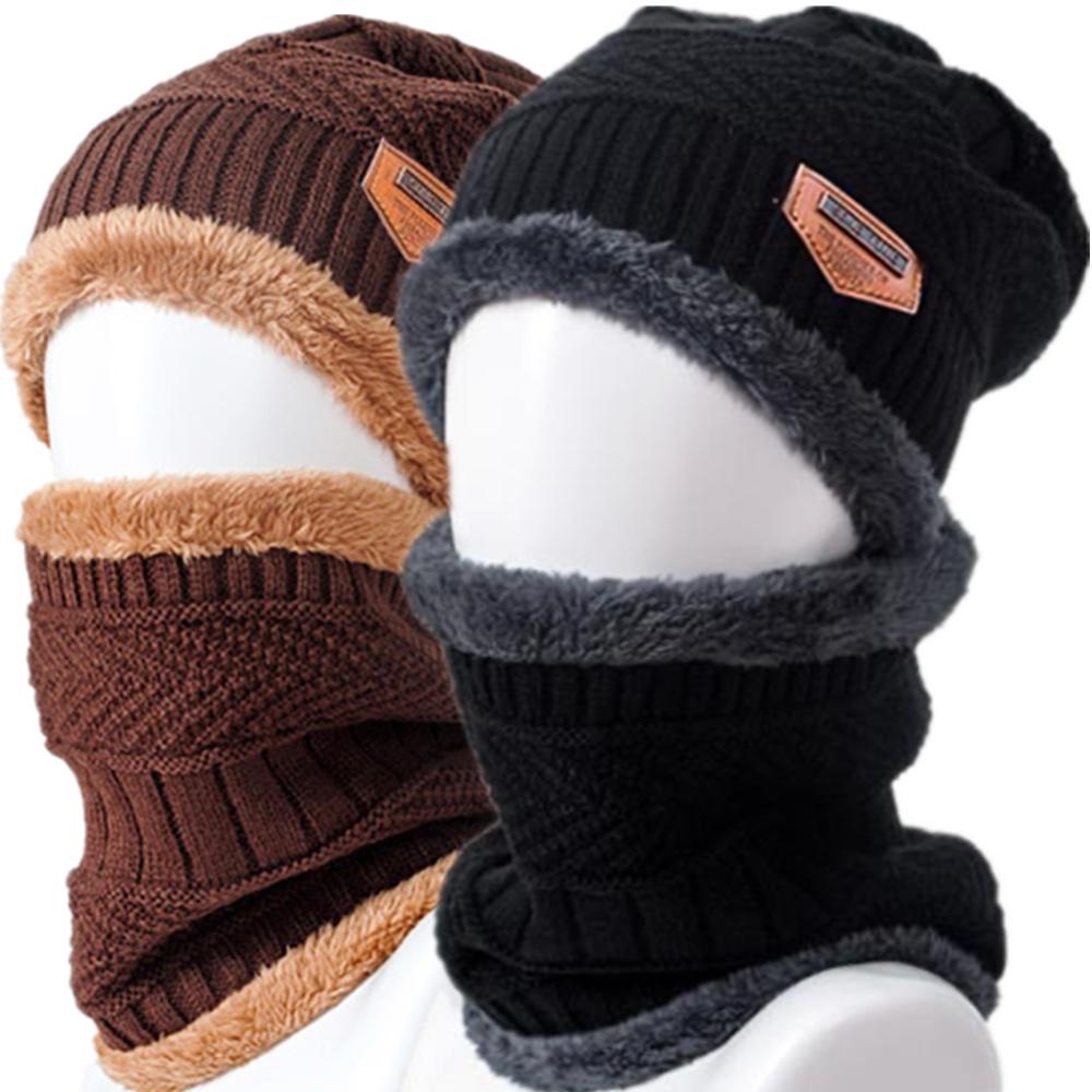 Neue Mode Klassische Herren Damen Strickmütze Plüschfutter Dick Warmhaltende Mütze Anzug Stilvolle Wintermützen