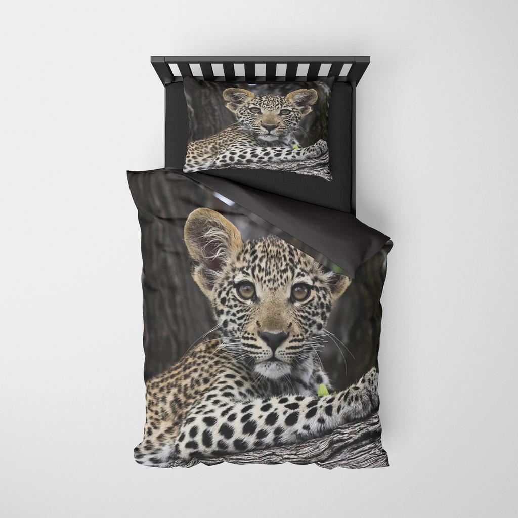 Animal Leopard Print Duvet Cover Set,Bedding Set Twin/Queen/King/240x220cm/140x200 Size,2/3PC Anti-Pilling Bed Linen Decor Gift