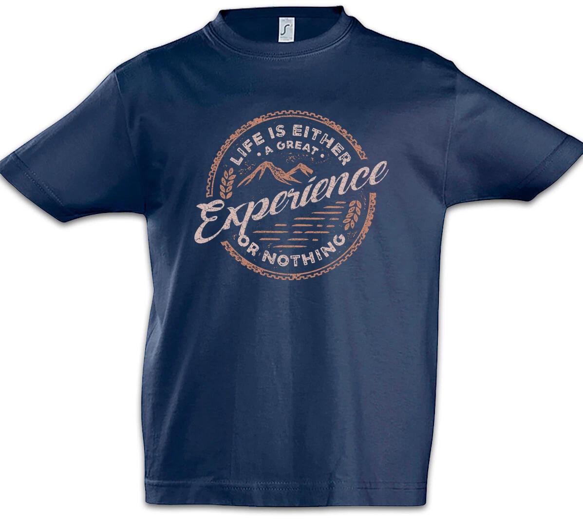

Life Is Either A Great Experience Or Nothing Kids Boys T-Shirt Camping- 120