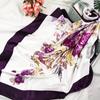 90cm Neckerchief Silk Satin Women Hijab Scaves Fashion Floral Print Headband Neck Scarfs Female Square Shawls Scarfs For Ladies