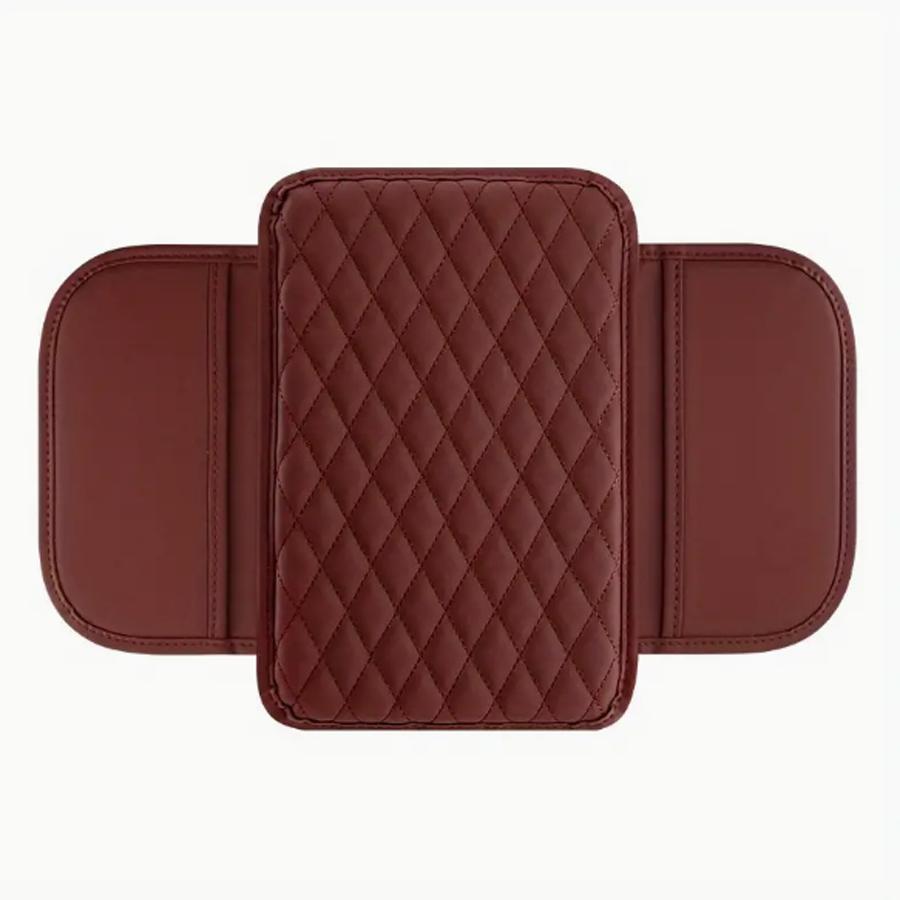 1Pc PU Leather Car Armrest Mat Center Console Arm Rest Protection Cushion With Storage Pockets Armrests Storage Box Cover Pad