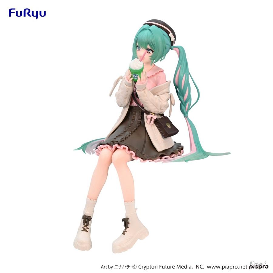 Figura Anime Hatsune Miku da 15cm Stagione Autunnale Appuntamento Miku Action Figure Ragazze Carine e Affascinanti Figurine Tappo per Spaghetti Ornamenti per Case del Computer Modello